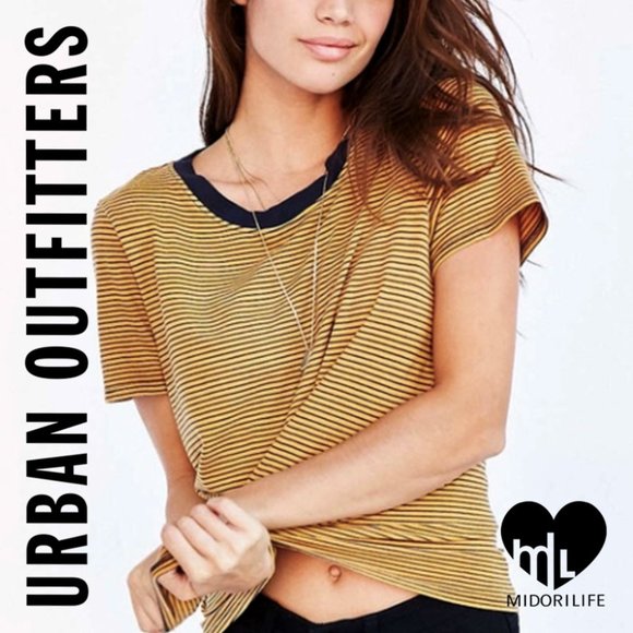 TRULY MADLY DEEPLY Los Angeles Stripe Ringer Tee - Picture 1 of 7
